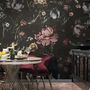 Dutch Flower Peony with Tulips Dark Floral Wallpaper Mural