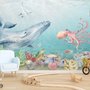 Papier peint baleine mignonne sous-marine pour enfants