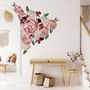 White Pink Peony Florals with Red Purple Tulips Wall Decal Sticker