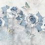 Soft Blue Floral Wallpaper Mural