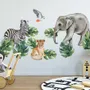 Kinder Tropische Tiere mit Blättern Wandtattoo