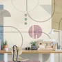 Papier peint art formes géométriques douces