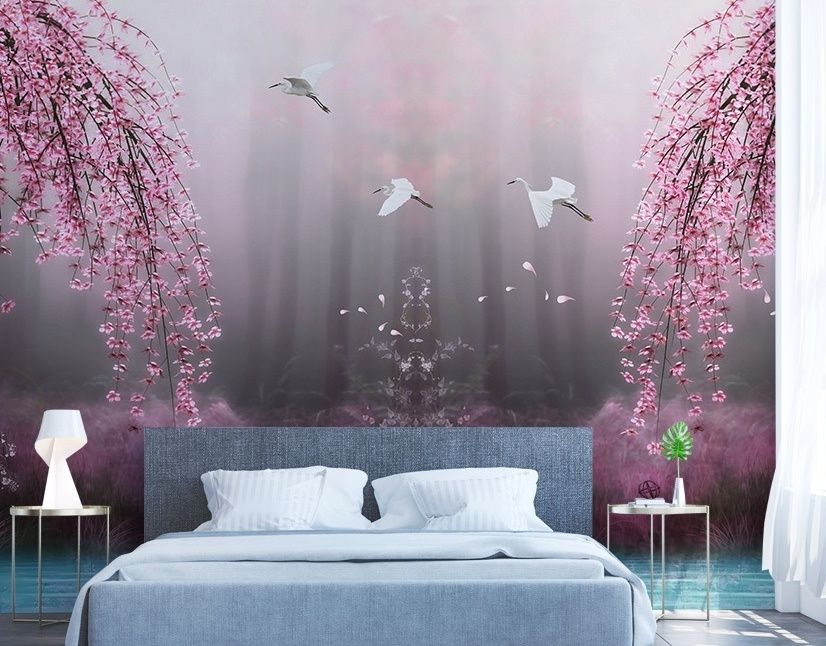 Pink Sakura Cherry Blossom Wallpaper Mural