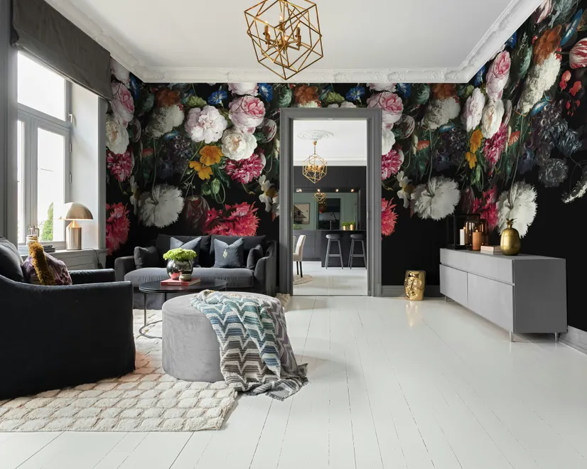 Dutch Floral Style Flower Bouquet Wallpaper Mural