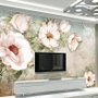 Retro Oil Painting White Flowers Papier peint panoramique