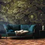 Dark Floral of Yellow Light Wallpaper Mural