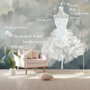 Watercolor Wedding Dress Wallpaper Mural