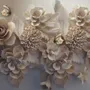 3D Look Faux Embossed Floral Wallpaper Mural