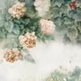 Vintage Floral and Green Leaf Wallpaper Mural