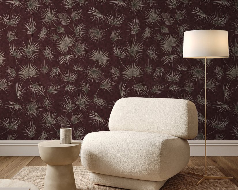 Tropical Palm Leaf and Birds Wallpaper Mural