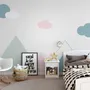 Blue Pink Mountains and Clouds Wallpaper Mural