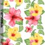 Pink Yellow Mirabilis Floral and Tropical Green Leaf Wall Decal Sticker
