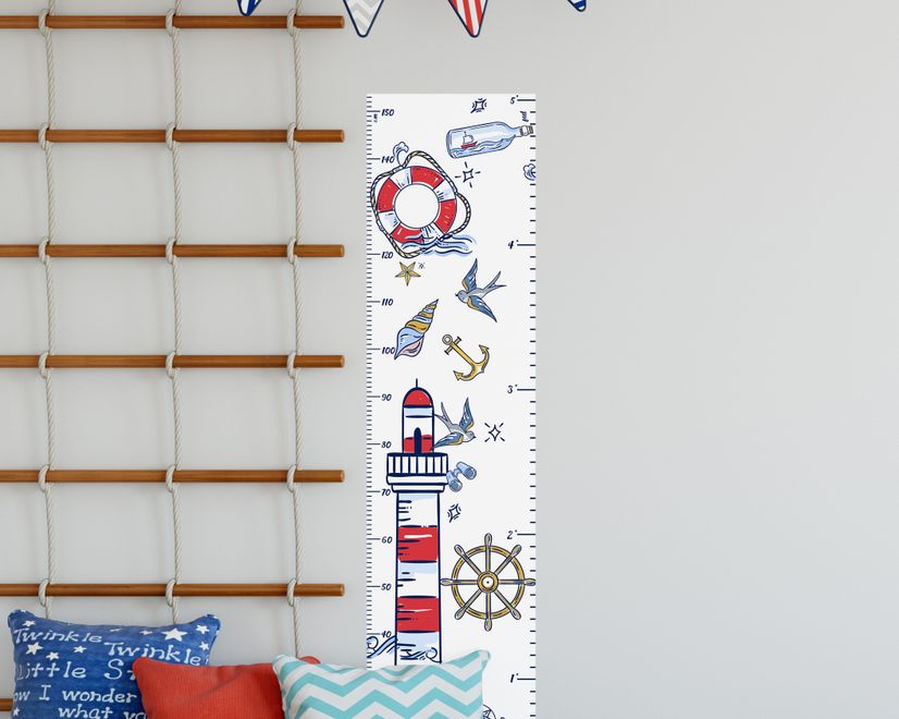 Kids Sailor Height Chart Wall Sticker Decal