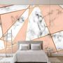 Gray Pink Marble Pattern Wallpaper Mural