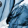 Blue Transparent Floral and White Butterflies Wallpaper Mural
