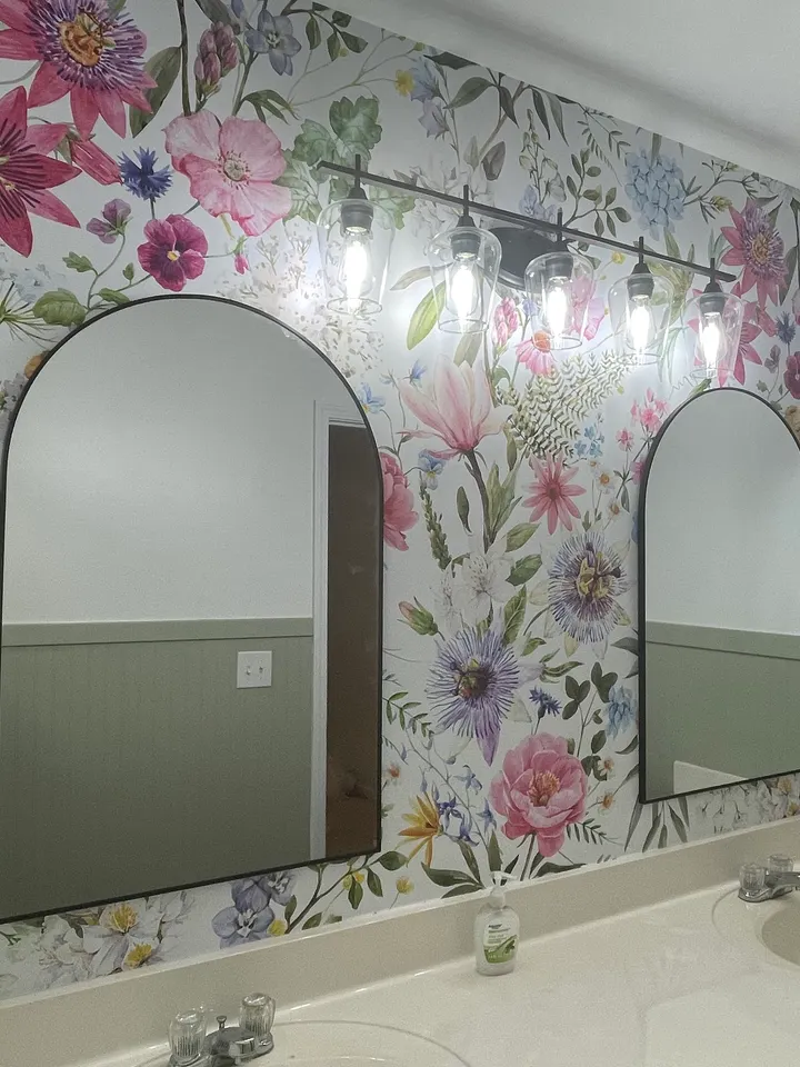 Colorful Spring Pink Wildflowers Wallpaper Mural