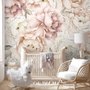 Papier peint panoramique de la chambre d'enfant Pastel Pivoine Aquarelle Floral Pour Filles