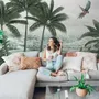 Misty Tropical Forest with Lake Wallpaper Mural