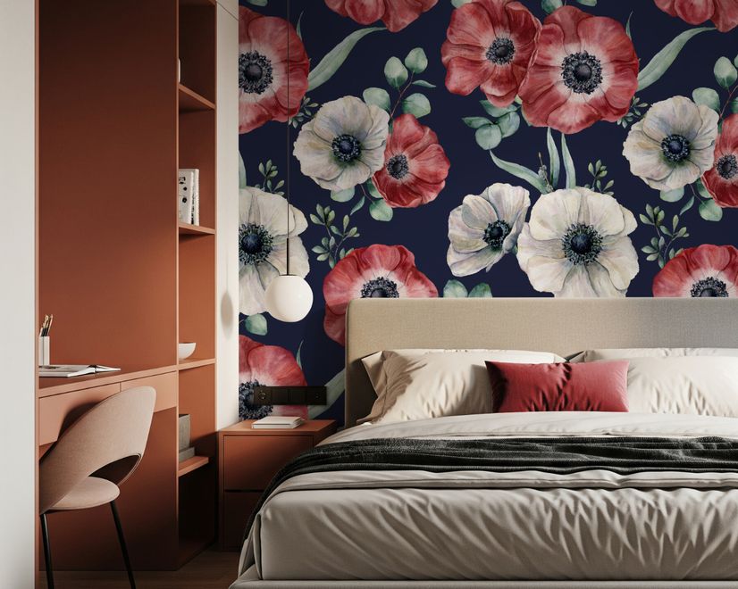 Corn Poppy Floral Wallpaper Mural