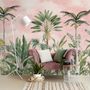Aquarell Pink Tropisches Chinoiserie Fototapete