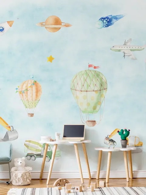 Kids Hot Air Balloons Wallpaper Mural