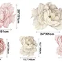 Nursery Pink White Peony Floral Bouquets Wall Decal Sticker