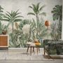 Papier peint panoramique aquarelle vintage forêt tropicale
