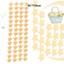 Stickers muraux lapin mignon sur le croissant de lune avec étoiles jaunes pour enfants et bébé