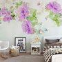 Papier peint panoramique floral aquarelle Pivoine