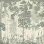 Monochrome Tree Forest Silhouette Wallpaper Mural