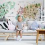 Kids Watercolor World Map Wallpaper Mural