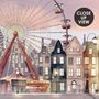 Kids Harbor Village and Hot Air Balloons Wallpaper Mural