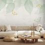 Leaf Veins with Little Forest Pattern Wallpaper Mural