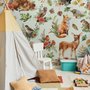 Nursery Watercolor Cute Forest Animals Pattern Wallpaper Mural