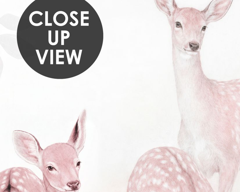 Deer in the Floral Garden Wallpaper Mural