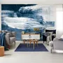 Blue and White Brush Painting Wallpaper Mural