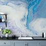 Abstract Turquoise Wave Pattern Wallpaper Mural
