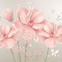 Pink Hdrangea Floral with Little Butterfly Wallpaper Mural