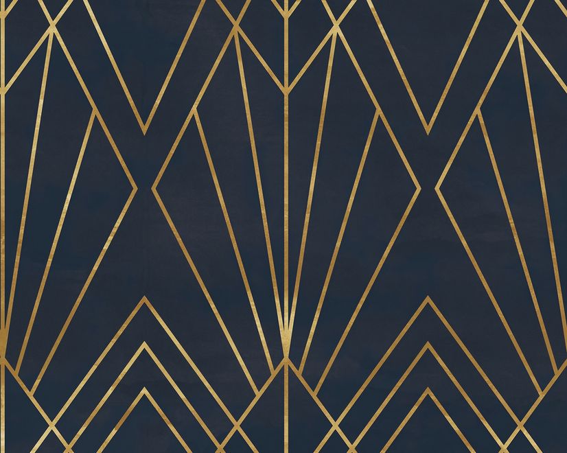 Papier peint panoramique lignes géométriques art déco luxe