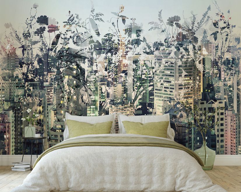 Abstract City Landscape Wallpaper Mural