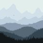 Silhouette de paysage de montagne