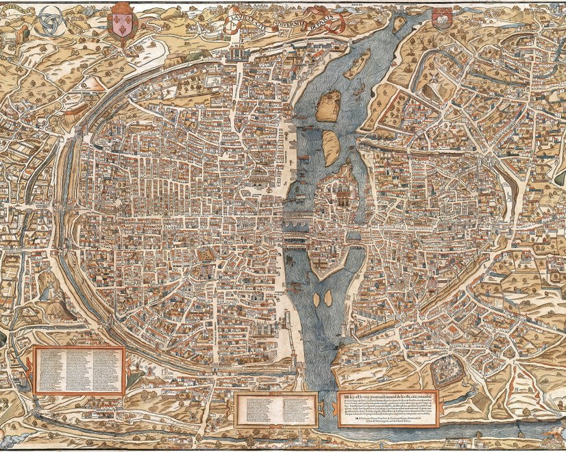Antique European City Map Wallpaper Mural