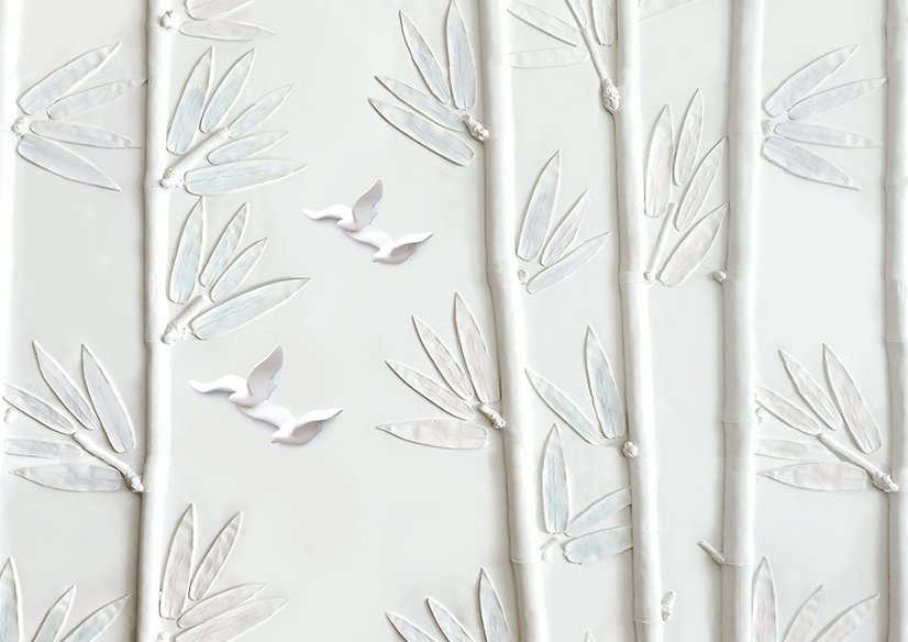 White Forest with Bamboo Tree Wallpaper Mural