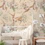 Papier peint panoramique de la chambre d'enfant avec des fleurs et des cerfs