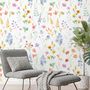 Papier peint panoramique aquarelle coloré fleurs sauvages botaniques