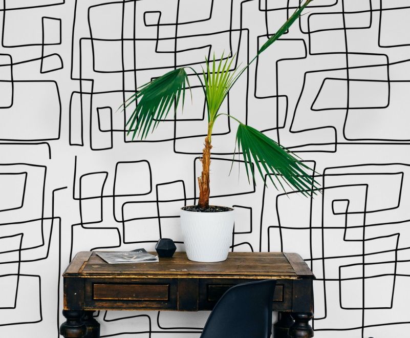 Minimalist Geometric Line Wallpaper Mural