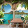 3D Look Sea Landscape with Lux Arabian Arches Wallpaper Mural