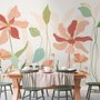 Papier peint panoramique floral doré pour le jardin