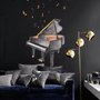 Aquarelle Piano et trompette avec notes de musique colorées Stickers muraux
