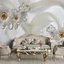 Luxury Floral Diamond Daisy Wallpaper Mural